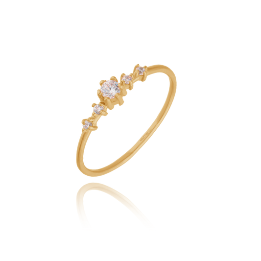 Anillo Ariana en Oro Amarillo de 18k con Circonias