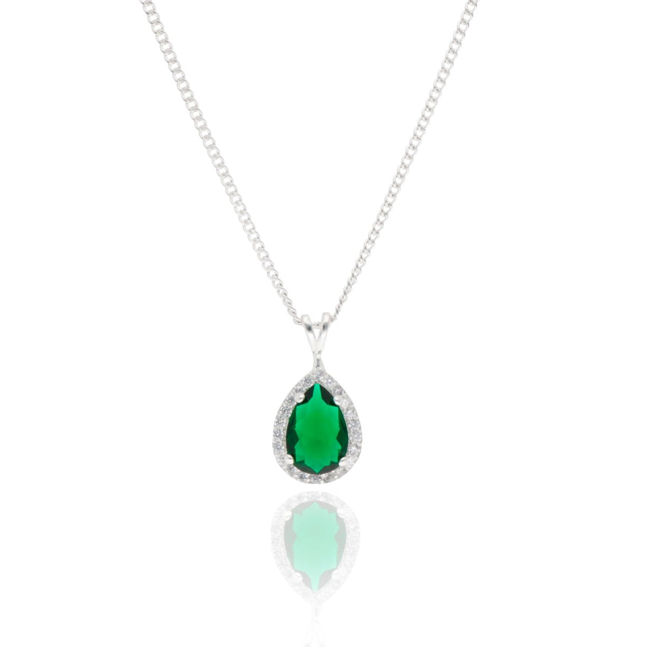Polet necklace in silver with Green zirconia