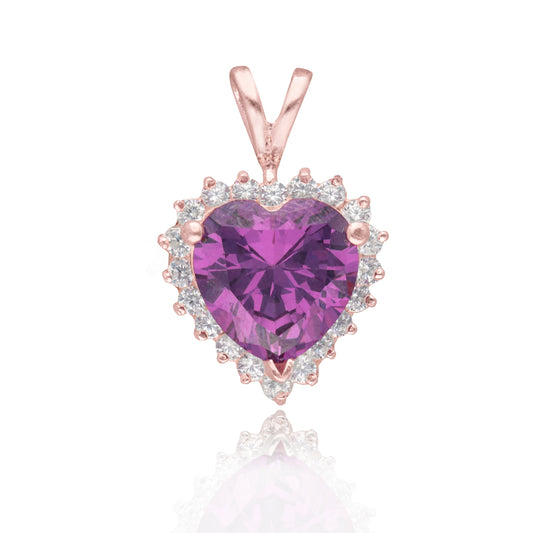 Serena charm with purple zirconia in 10k rose gold
