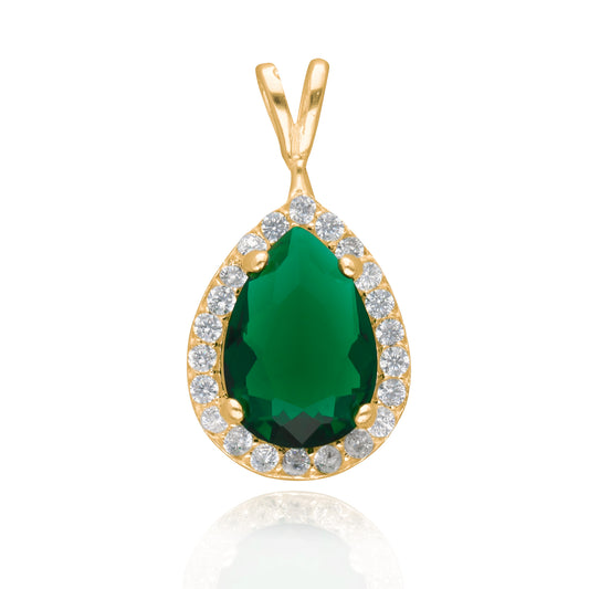 Polet charms with green zirconia in 10k yellow gold Inspired by Hurrem