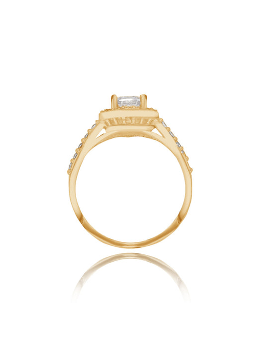 Adelaide Engagement Ring in 10k Yellow Gold with Cubic Zirconia 