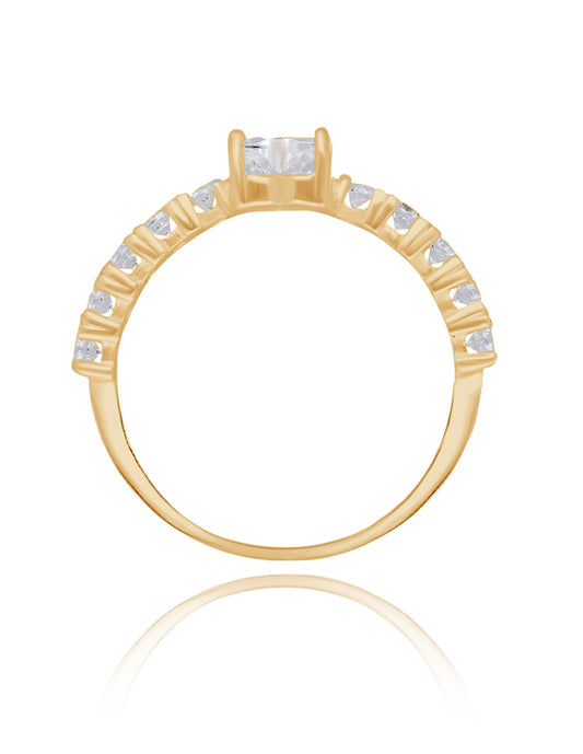 Amour Ring in 10k Yellow Gold with Zirconia