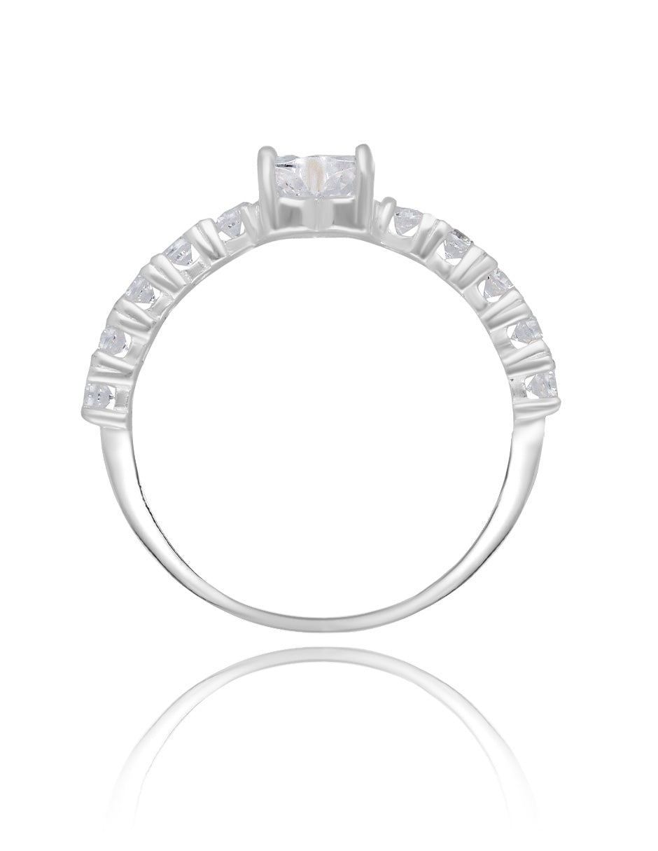 Amour Ring in 10k White Gold with Zirconia