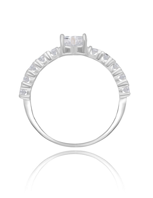 Amour Ring in 18k White Gold with Zirconia
