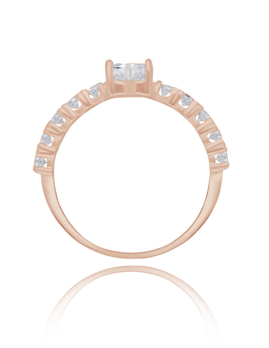 Amour Ring in 10k Rose Gold with Zirconia