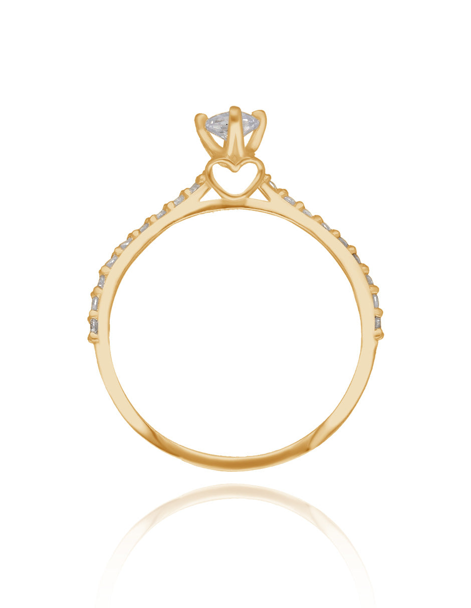 Arnel ring in 18k yellow gold with zirconias