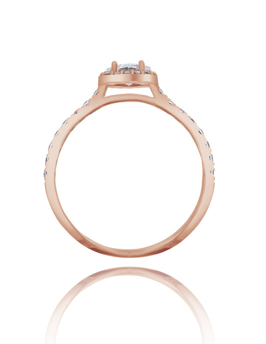 Alondra Ring in 10k Rose Gold with Zirconias