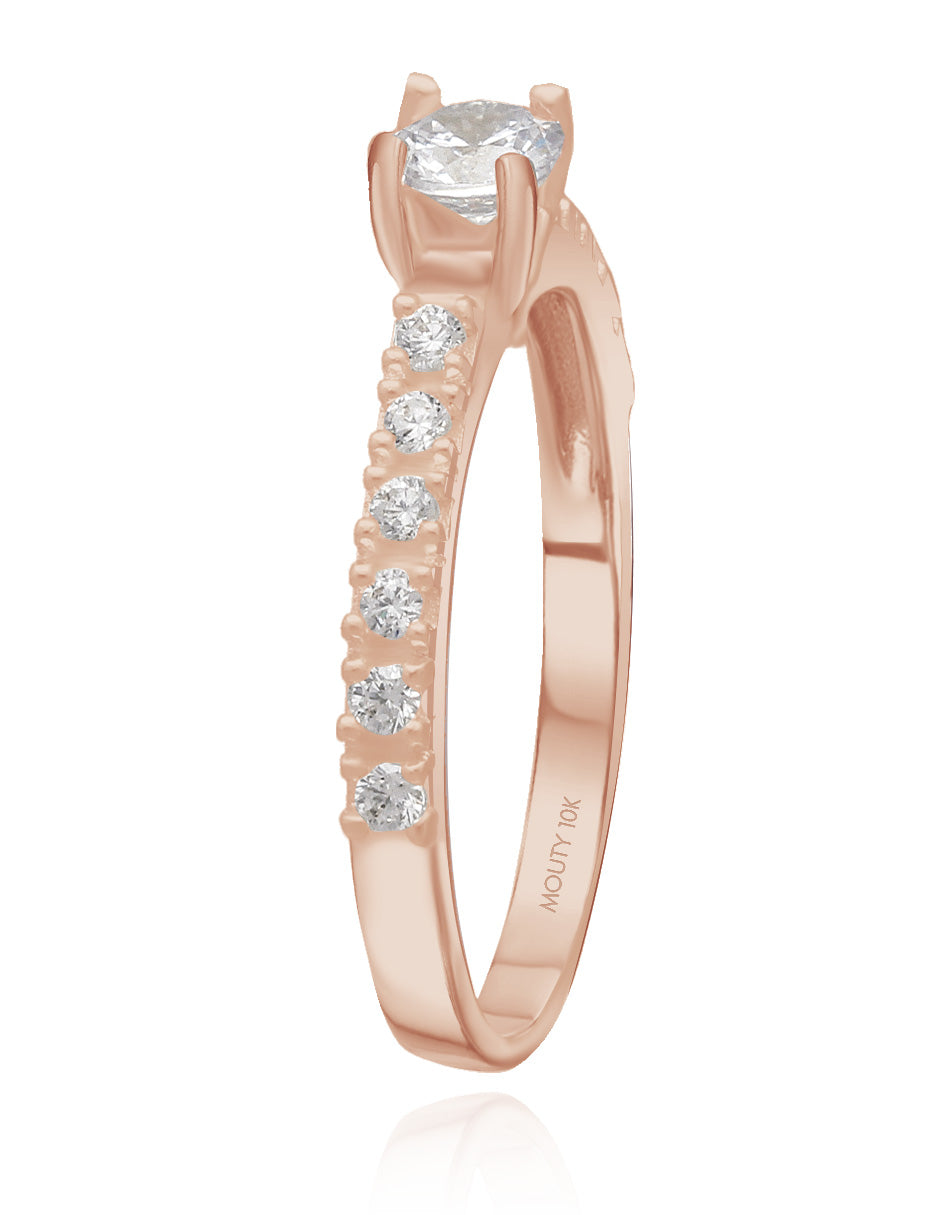 Amour Ring in 10k Rose Gold with Zirconia