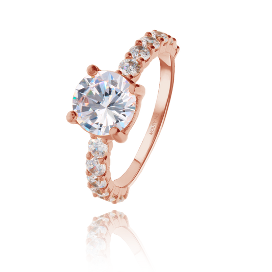 Cassie Ring in 14k Rose Gold with Zirconias