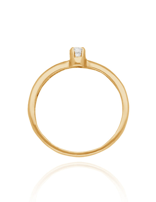 Celine ring in 18k yellow gold with zircons