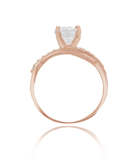 Charlize ring in 18k rose gold with zircons
