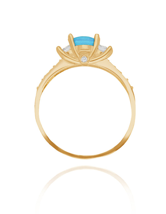 Cielo Ring in 18k Yellow Gold with Blue Zirconia