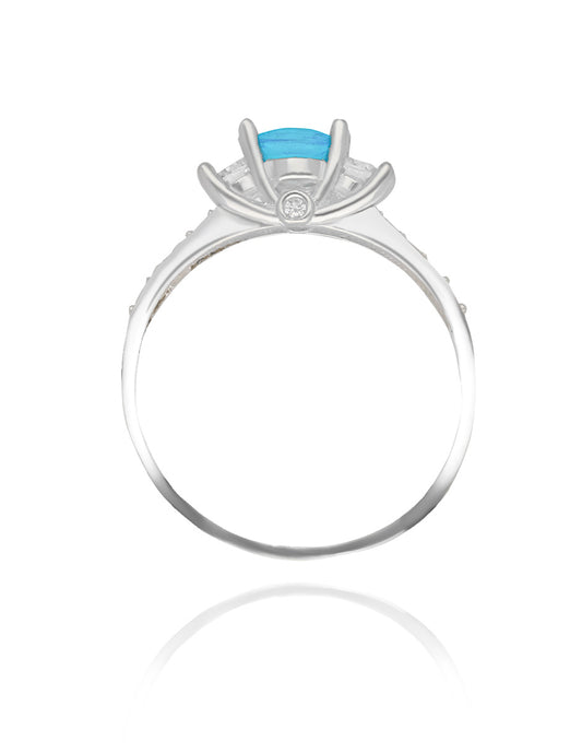 Cielo Ring in 18k white gold with Blue Zirconia