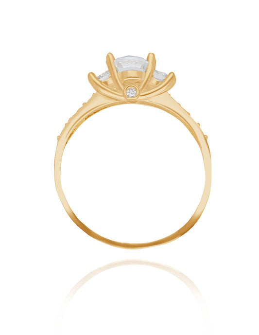 Cielo Ring in 18k Yellow Gold with White Zirconia