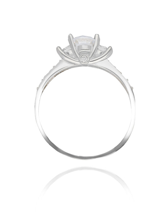 Cielo Ring in 18k white gold with White Zirconia