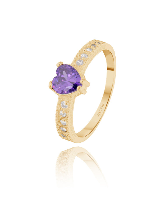 Fanny Ring in 14k Yellow Gold with White Zirconia