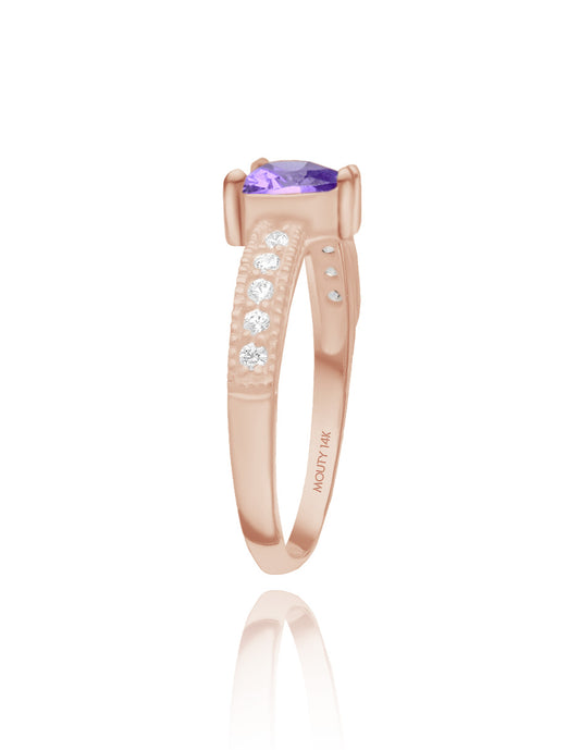 Fanny Ring 14k Rose Gold with White Zirconia