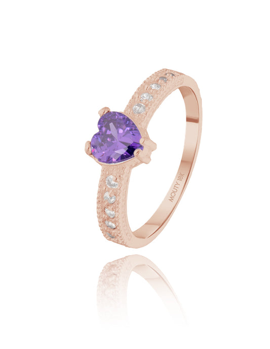 18k Rose Gold Fanny Ring with White Zirconia