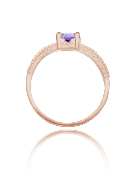 Fanny Ring in 10k Rose Gold with Blue Zirconia