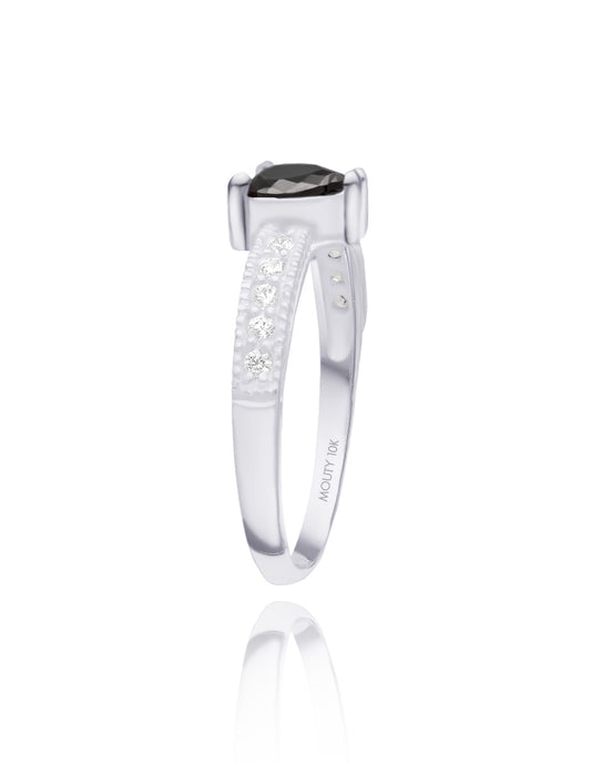 Fanny Ring in 10k White Gold with White Zirconia