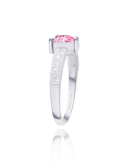 Fanny Ring in Silver with Pink Zirconia