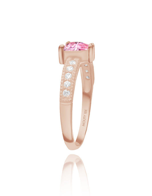 Fanny Ring in 18k Rose Gold with Pink Zirconia