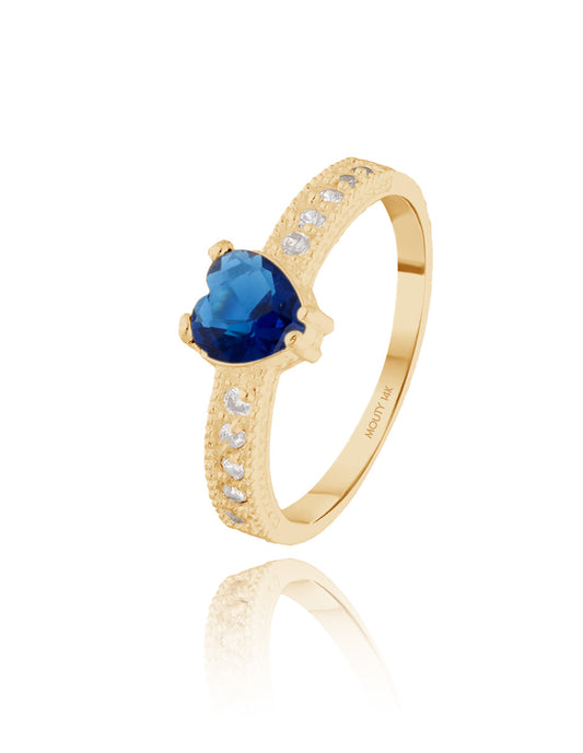 Fanny Ring in 14k Yellow Gold with Blue Zirconia