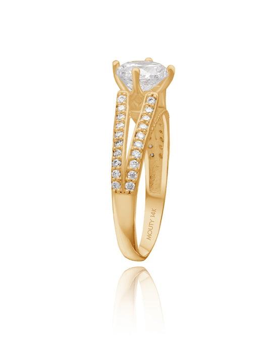 Lewis Ring in 14k Yellow Gold with Zirconia