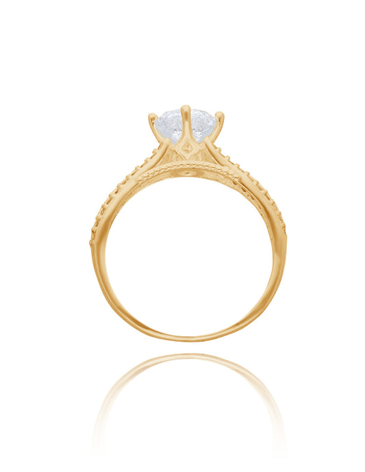 Lewis Ring in 18k Yellow Gold with zircons