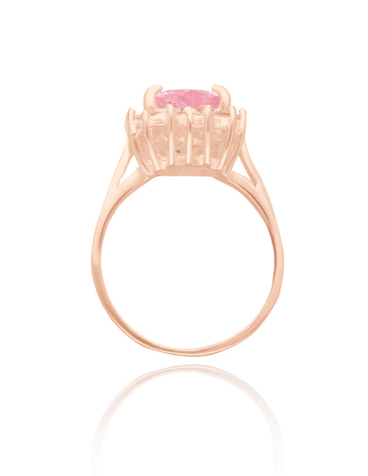 Serena Ring in 18k rose gold with Pink Zirconia Inspired by Sailor M.