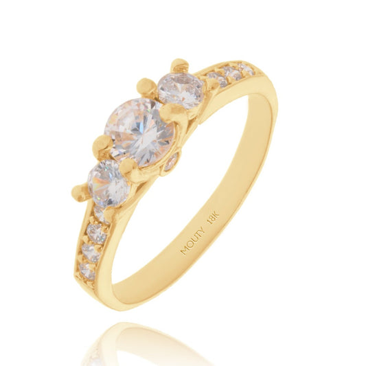 Cielo Ring in 18k Yellow Gold with White Zirconia