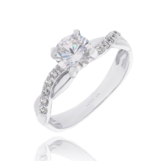 Charlize Ring in 10k White Gold with Zirconia