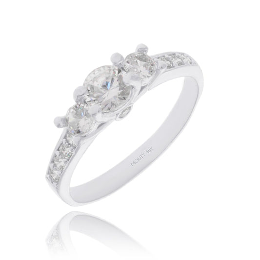 Cielo Ring in 18k white gold with White Zirconia