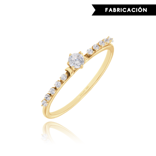 Danielle ring in 10k yellow gold with zirconias 