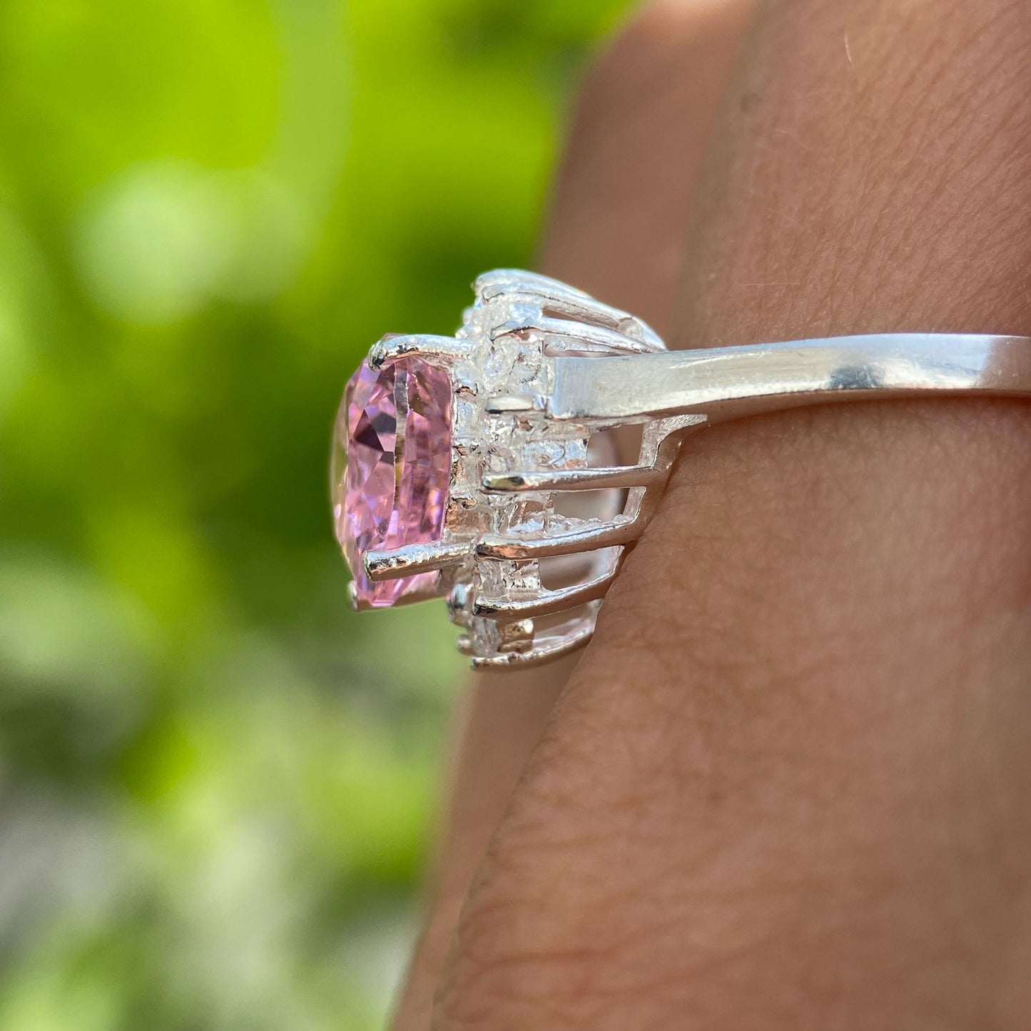 Serena Ring in Silver with Pink Zirconia Inspired by Sailor M.