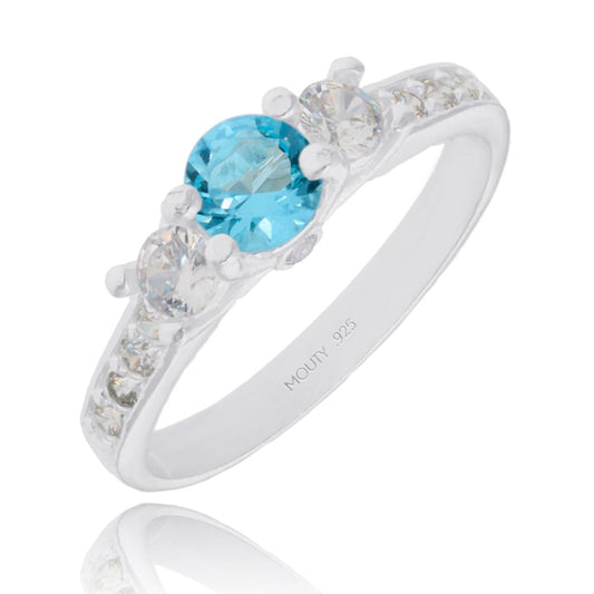 Sky Ring in Silver with Blue Zirconia 