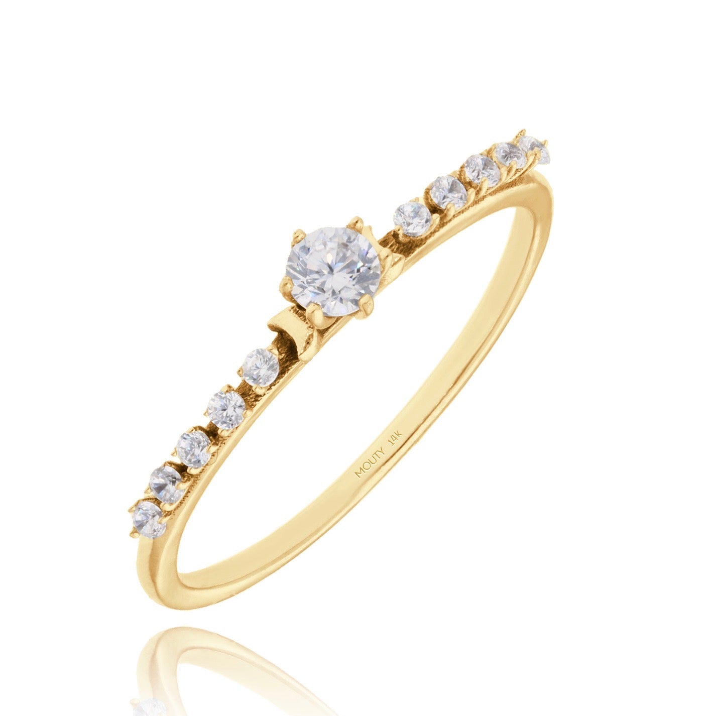 Danielle Ring in 18k Yellow Gold with Zirconia