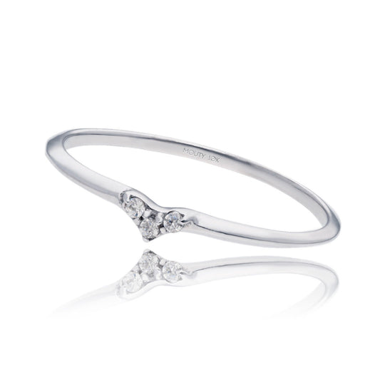 Angeline Ring in 10k White Gold with Zirconias