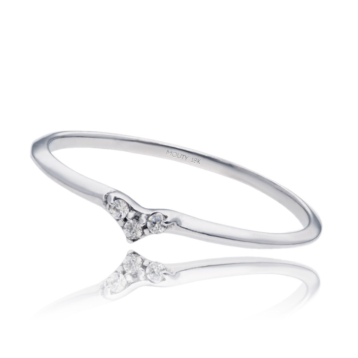 Angeline Ring in 18k White Gold with Zirconias