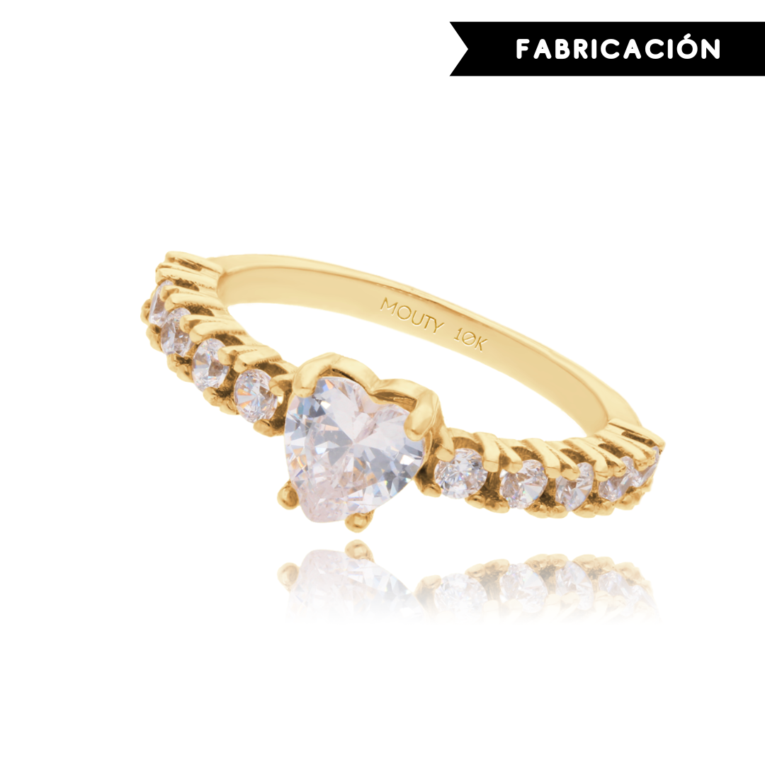 Amour Ring in 10k Yellow Gold with Zirconia