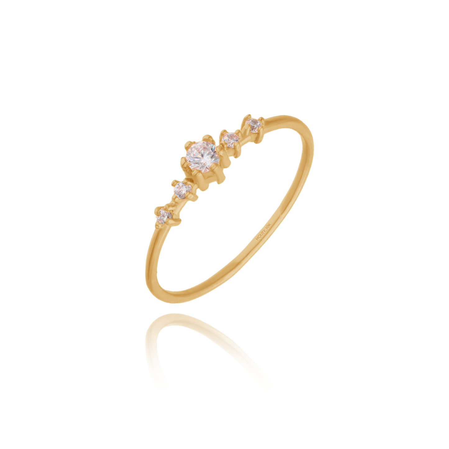 Anillo Ariana en Oro Amarillo de 10k con Circonias