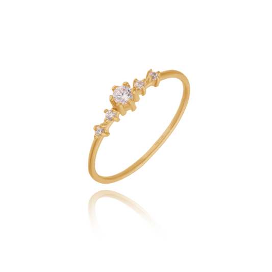Anillo Ariana en Oro Amarillo de 10k con Circonias