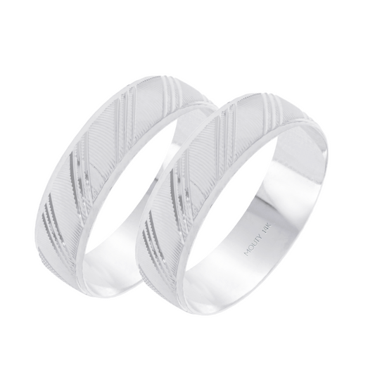 Milan Duo Hoop Earrings in 14k White Gold (6mm)