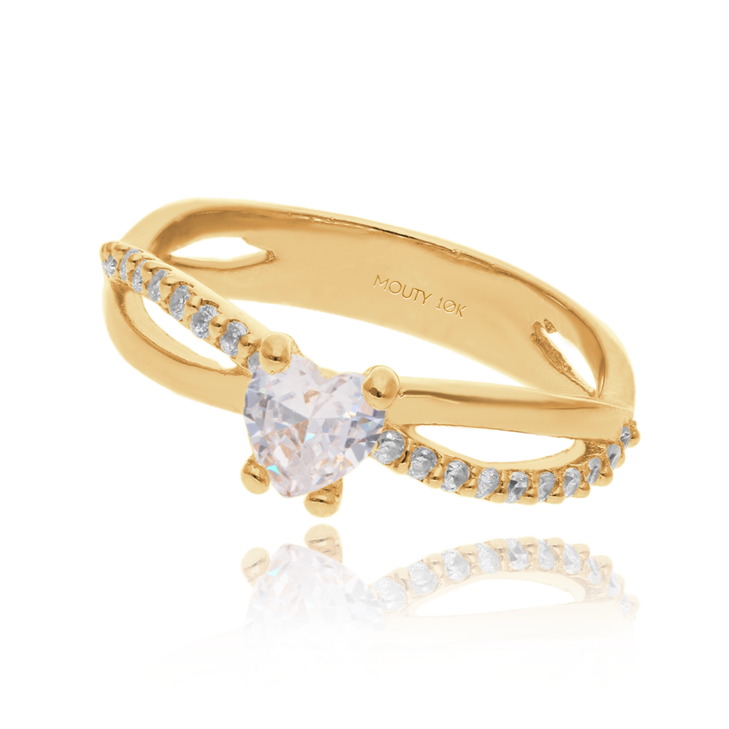 Lenn Ring in 10k Yellow Gold with Zirconia