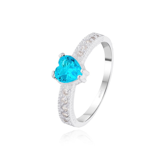Fanny Ring in Silver with Blue Zirconia