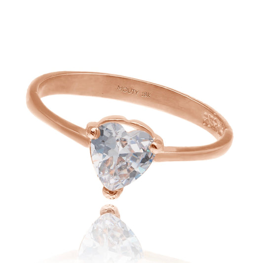 Zara Ring in 18k Rose Gold with Zirconia