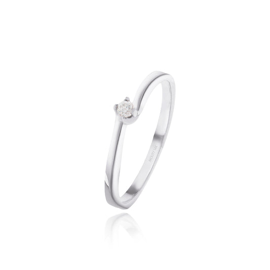 Olivia ring in 14k white gold with zircons