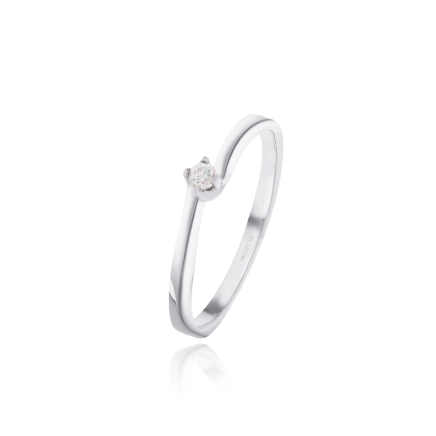 Olivia ring in 18k white gold with zircons