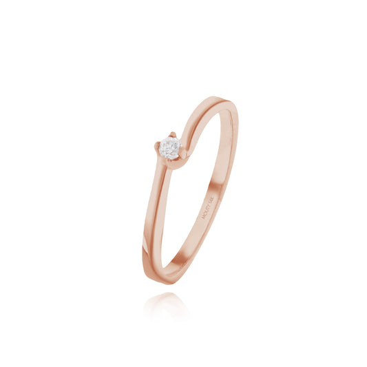 Olivia Ring in 14k Rose Gold with zircons