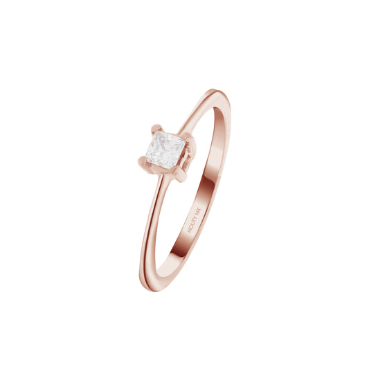 Darian ring in 14k rose gold with zircons
